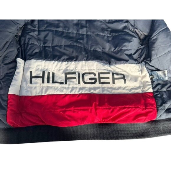 Tommy Hilfiger Men's Sz M Blue Softshell Bomber Full Zip Hooded Jacket - Picture 13 of 15